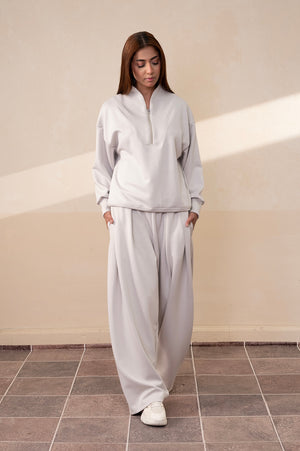 Pleatfall Silver Grey Sweatpant