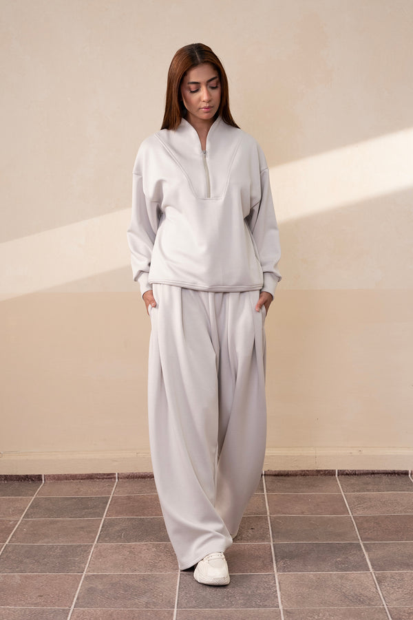 Pleatfall Silver Grey Sweatpant