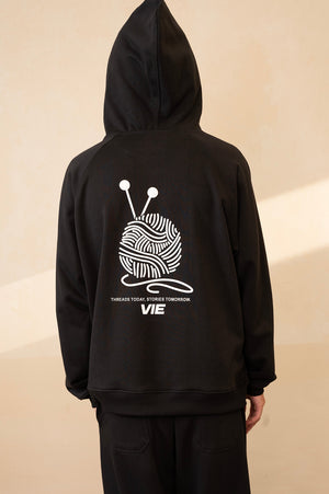 Cutline Jet Black Hoodie