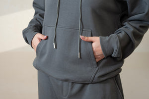 Relaxed Gunmetal Hoodie