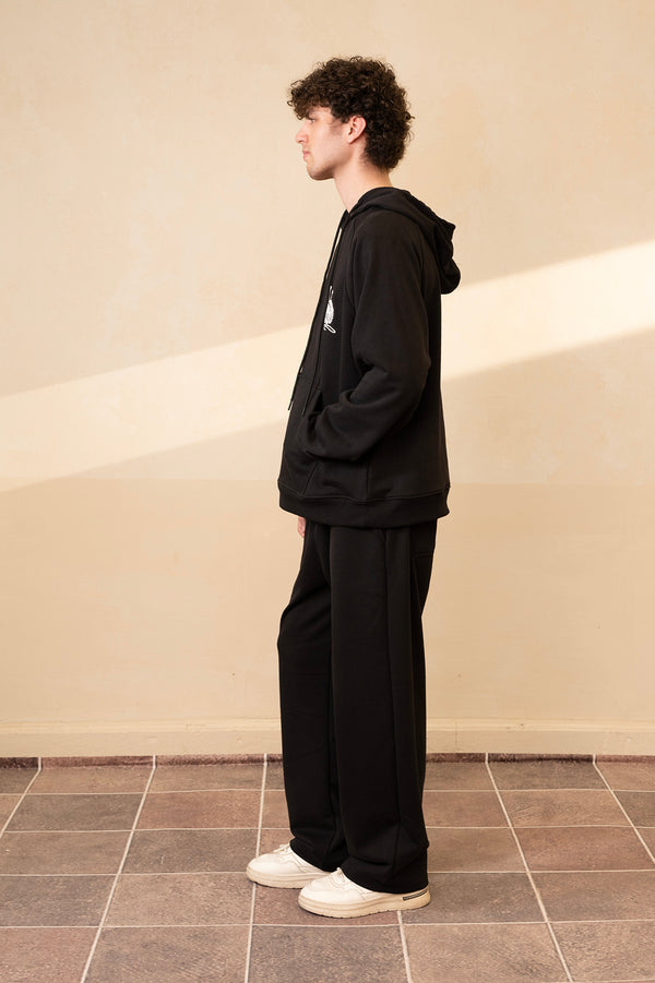 Cutline Jet Black Hoodie