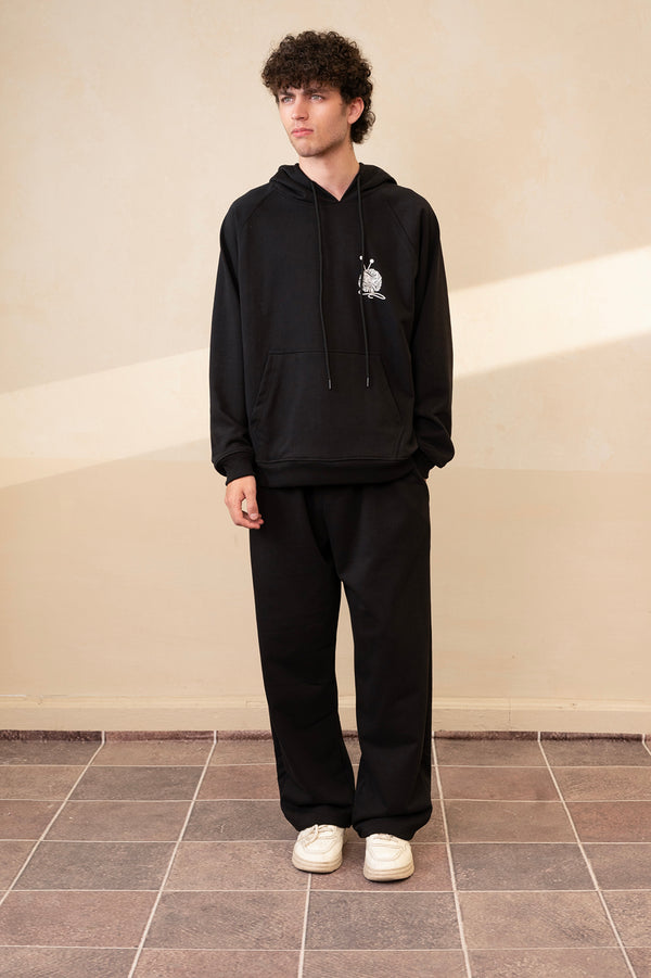 Cutline Jet Black Hoodie