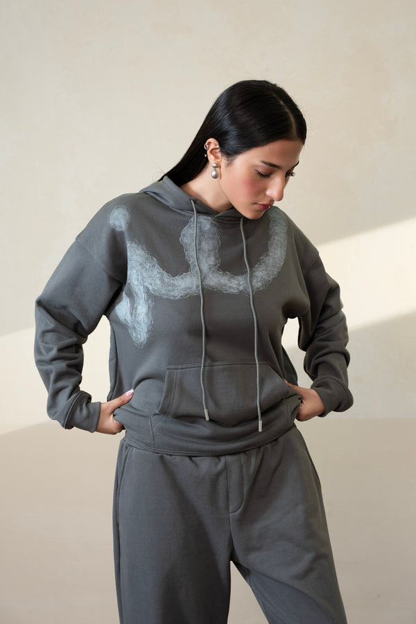 Relaxed Gunmetal Hoodie
