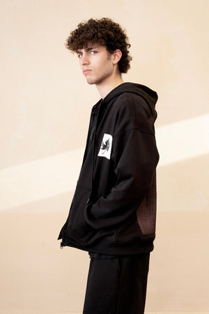 Zipline Jet Black Essential Hoodie