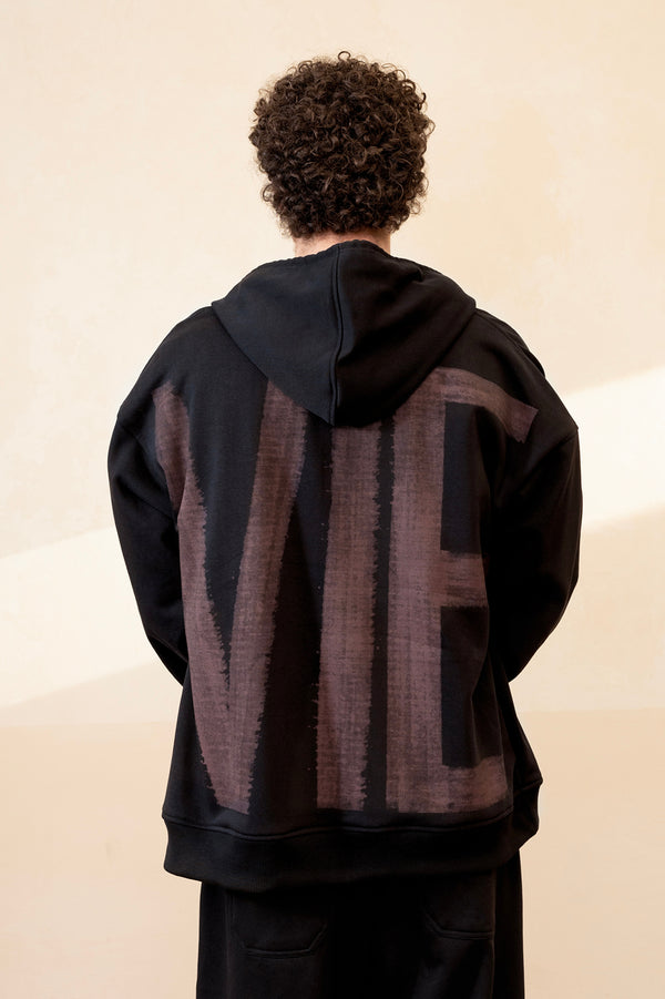 Zipline Jet Black Essential Hoodie