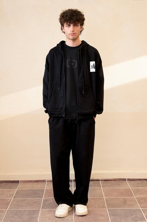 Zipline Jet Black Essential Hoodie
