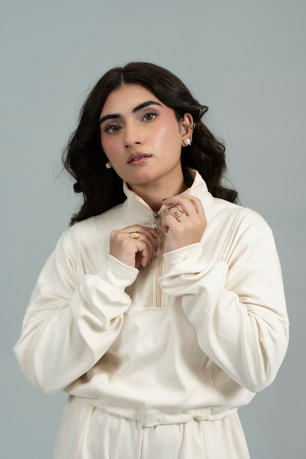 Shift Half-Zip Crop Top