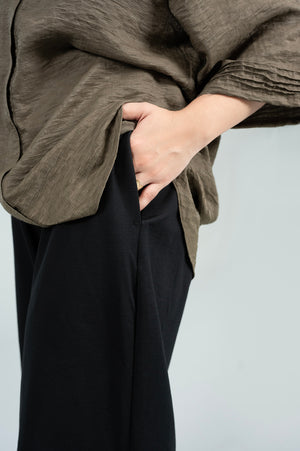 Vanta Wide-Leg Black Trouser