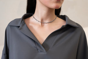 Oversized Intent Gray Pinstripe Top