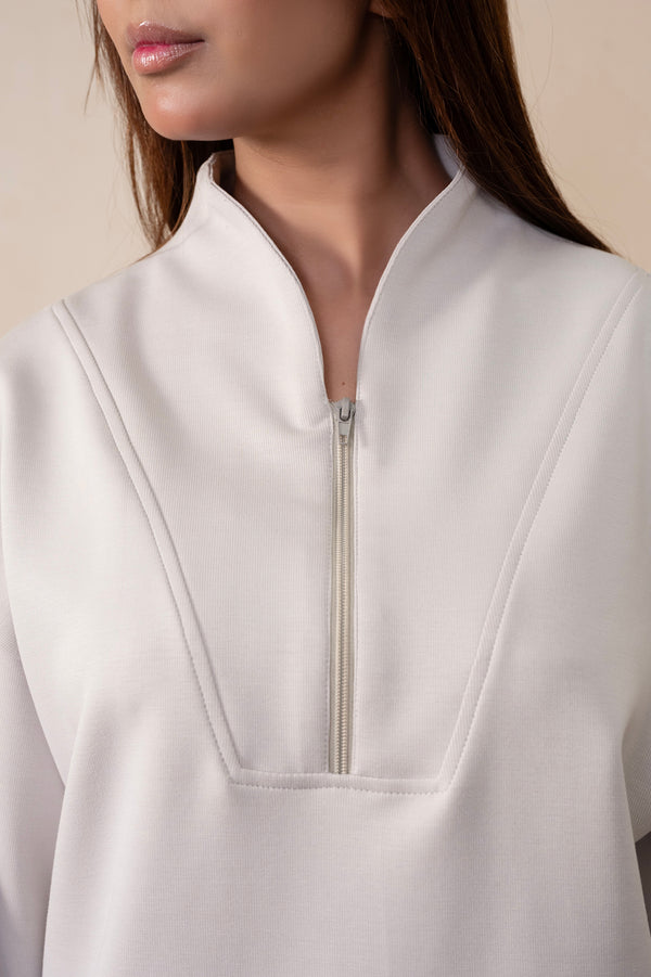 Half-Zip Silver Grey Studio Sweat
