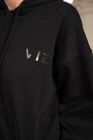Pin Statement Jet Black Hoodie