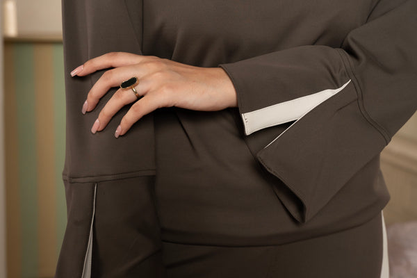 Panelled Theory Dark Taupe Track Suit