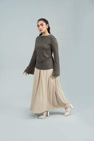 Sera Bell-Sleeve Olive Top