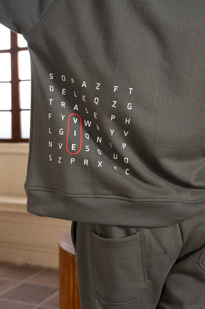 Raglan Gunmetal Zip Hoodie
