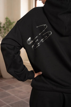 Pin Statement Jet Black Hoodie