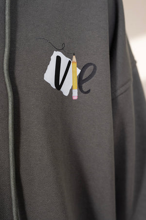 Placket Gunmetal Hoodie