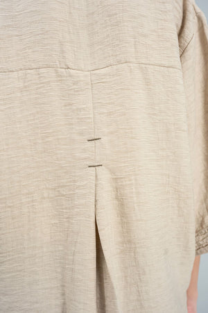 Mode Stand-Collar Beige Shirt
