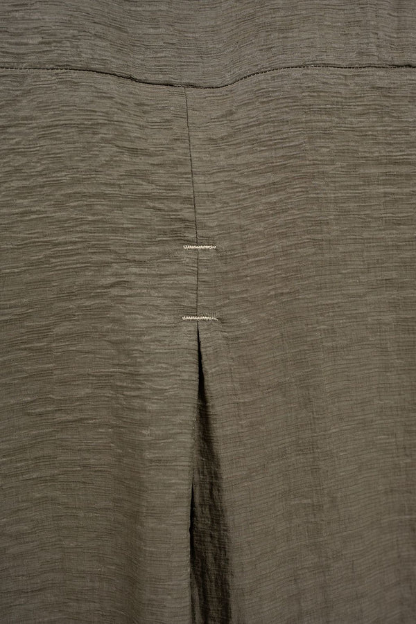 Mode Stand-Collar Olive Shirt