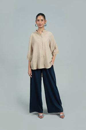 Vanta Wide-Leg Navy Trouser