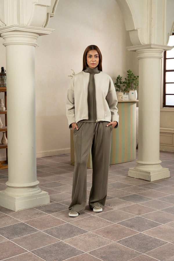 Collarless Zip Jacket