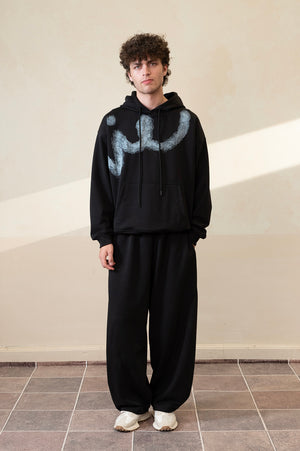 Relaxed Jet Black Hoodie