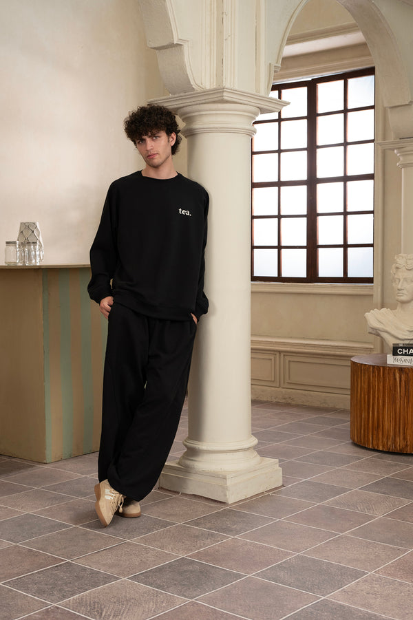 Spill The Tea Jet Black Sweat Shirt