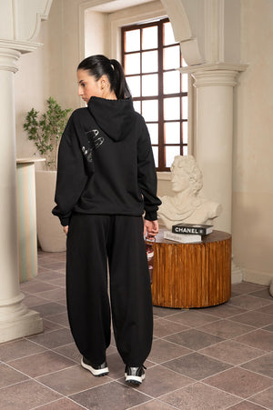 Pin Statement Jet Black Hoodie