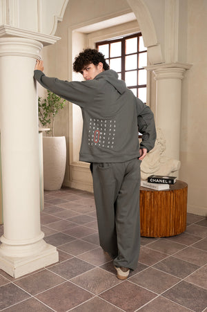 Raglan Gunmetal Zip Hoodie