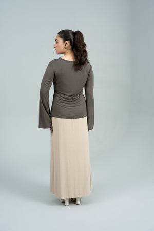Sera Bell-Sleeve Olive Top