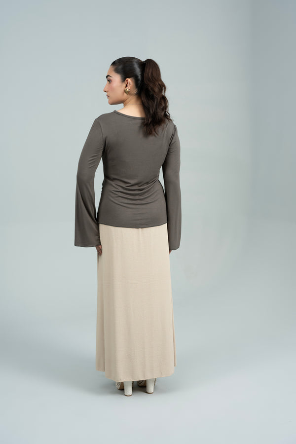 Sera Bell-Sleeve Olive Top