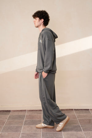 Placket Gunmetal Hoodie