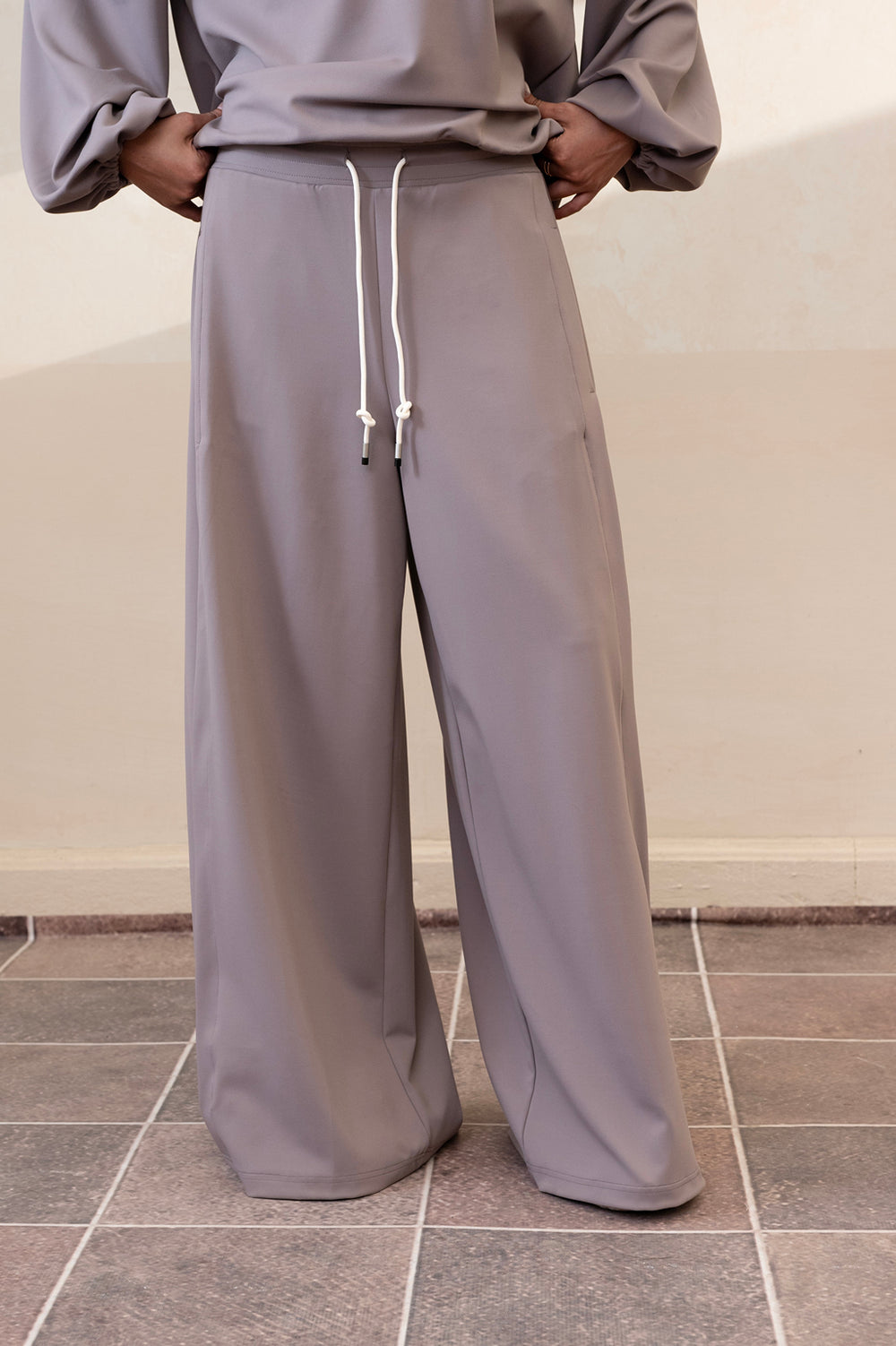 Slitline Wide-Leg Purple Dove Trouser