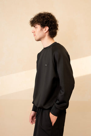 Raglan Jet Black Oversized Sweat