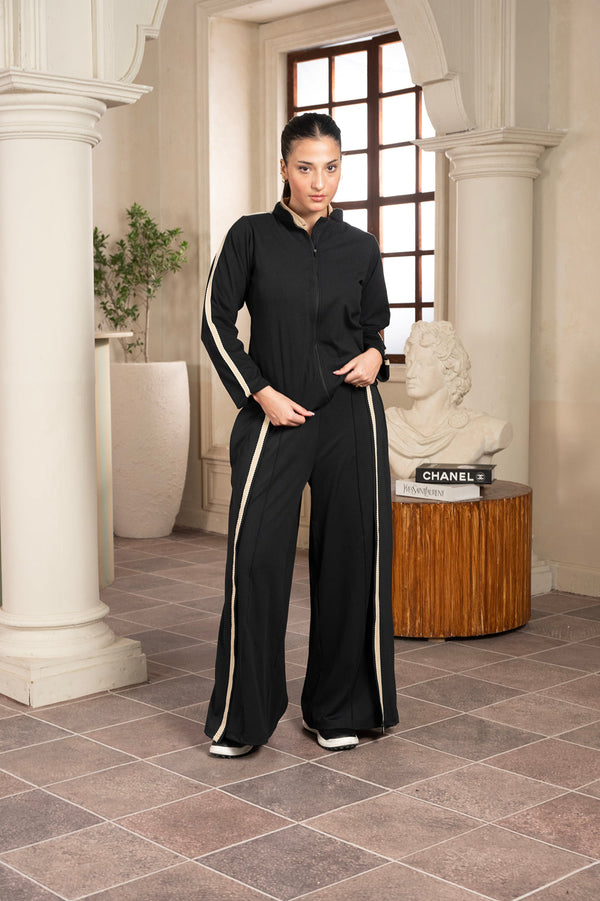 Chateau Wide-Leg Black Trouser