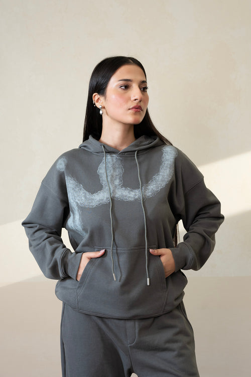 Relaxed Gunmetal Hoodie