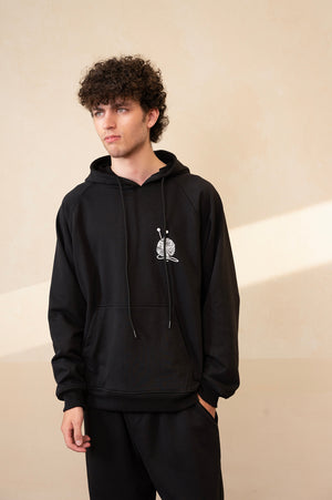 Cutline Jet Black Hoodie