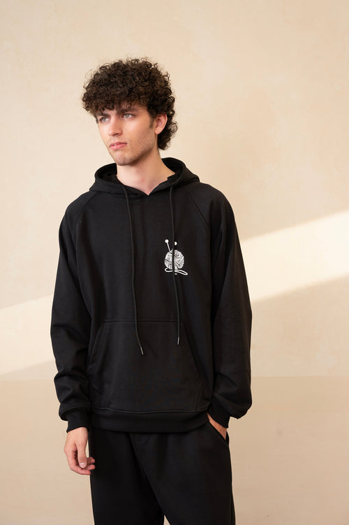 Cutline Jet Black Hoodie