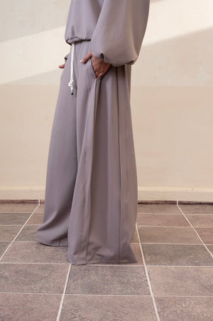 Slitline Wide-Leg Purple Dove Trouser