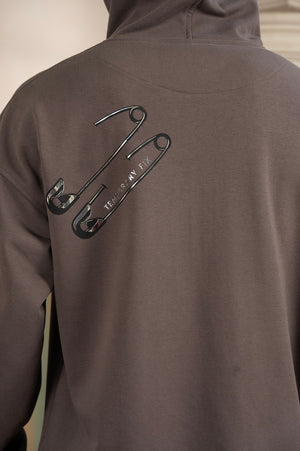 Pin Statement Dark Gull Grey Hoodie