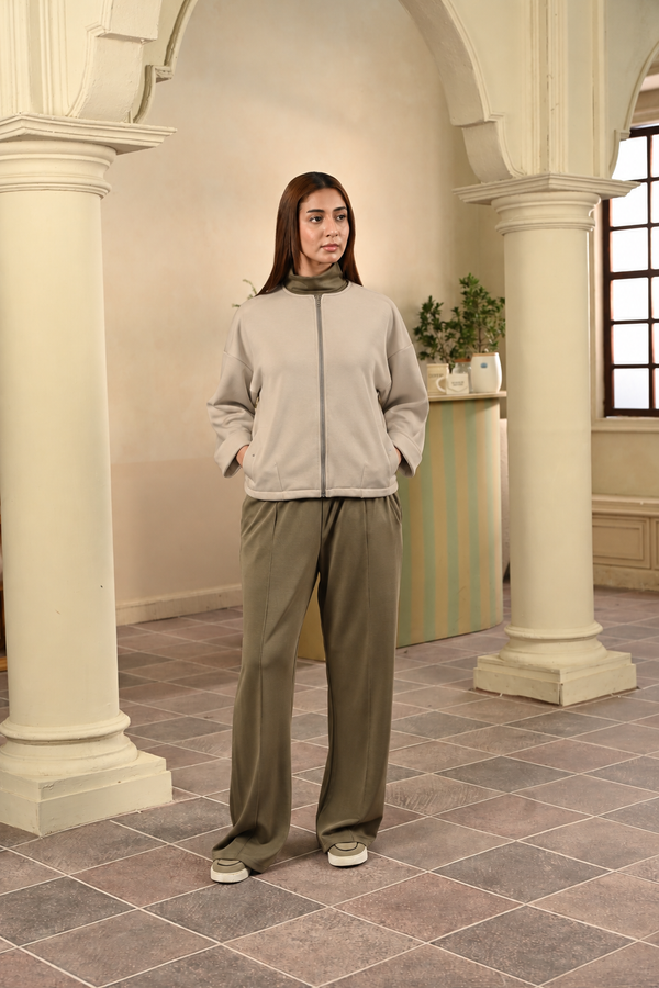Collarless Zip Jacket