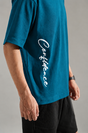 Quiet Confidence Teal Blue Tee