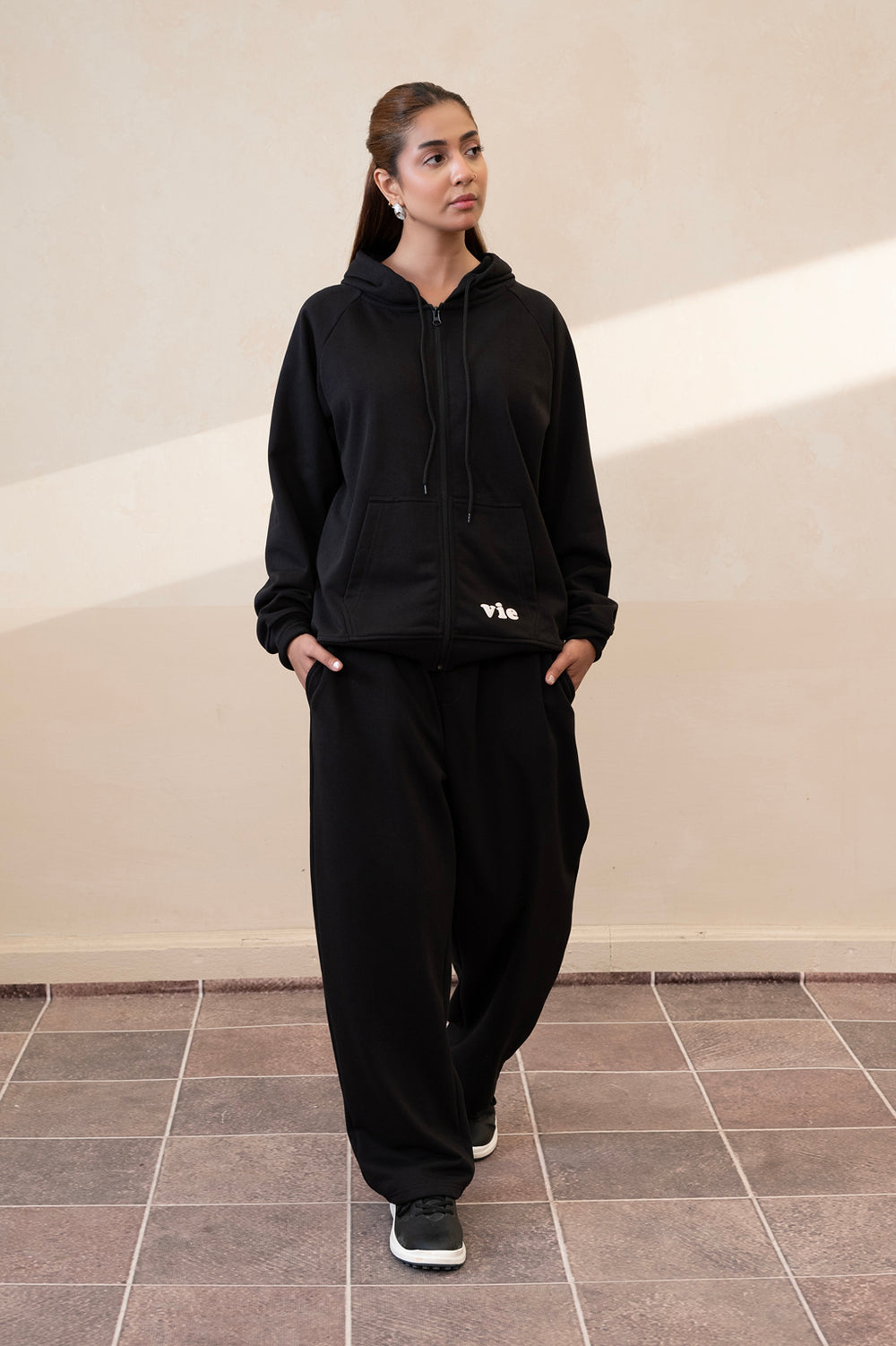 Volume Jet Black Trouser Women