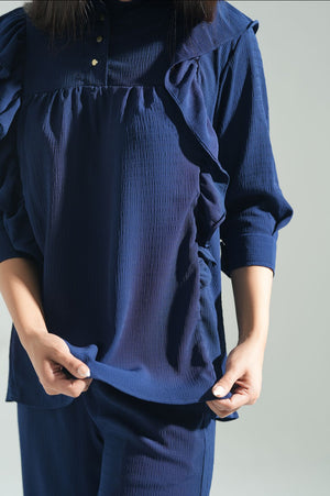 Elara Navy Top