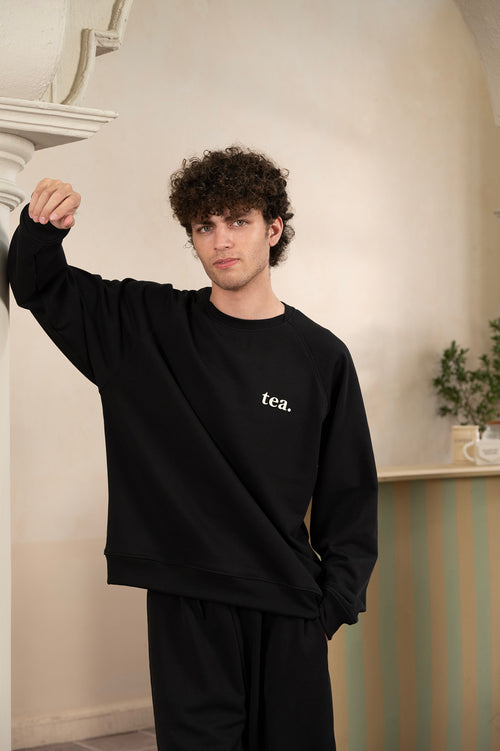 Spill The Tea Jet Black Sweat Shirt