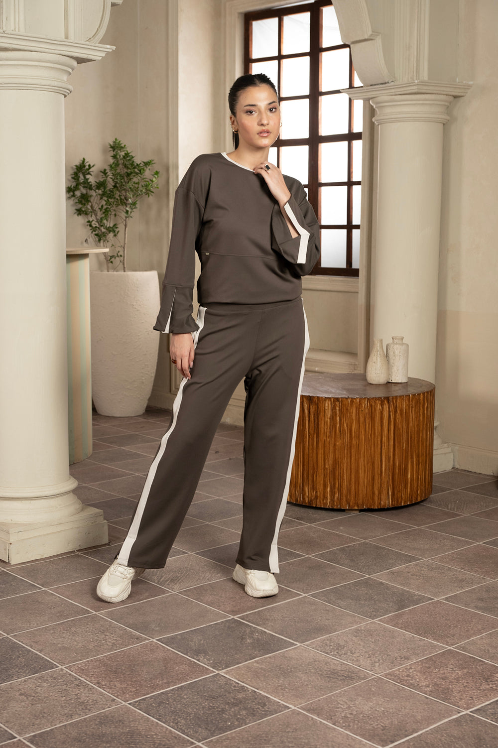 Panelled Theory Dark Taupe Track Suit