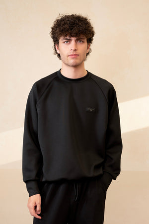 Raglan Jet Black Oversized Sweat