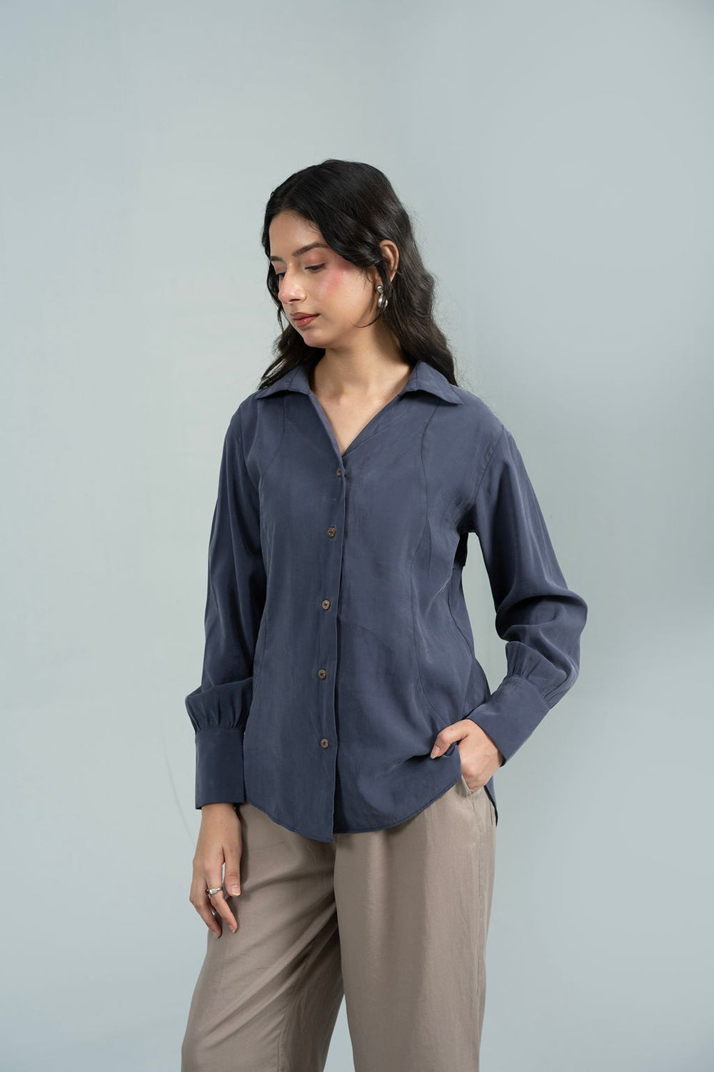 Offset Grey Blue Shirt
