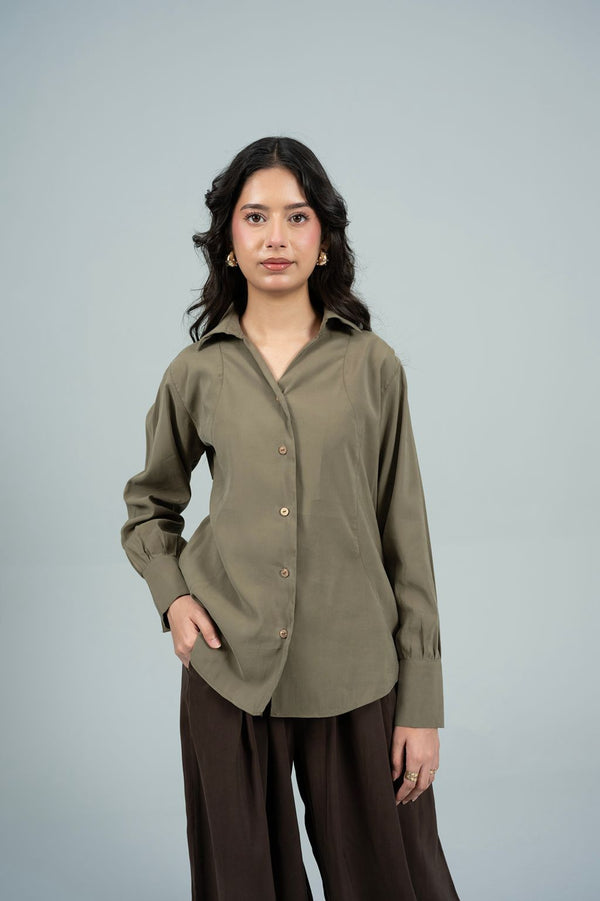 Offset Olive Shirt