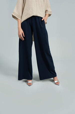 Vanta Wide-Leg Navy Trouser